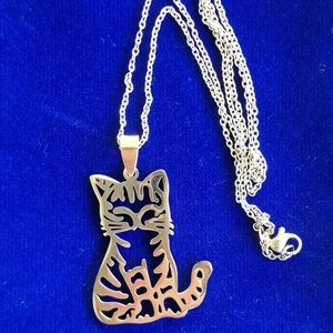 LAST ONE Cat Neckl. Gold finish Stainless Steel
